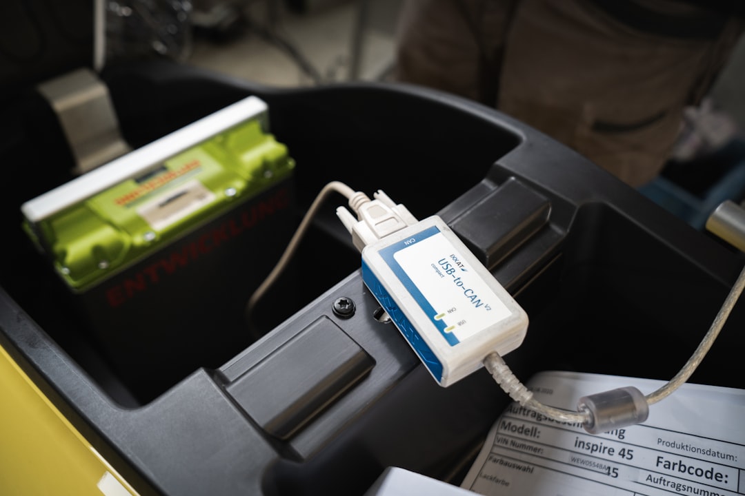 Automotive diagnostic connection being tested